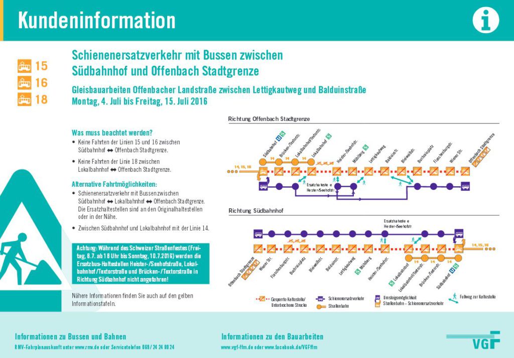 Gleisbauarbeiten Offenbacher Juli 2016