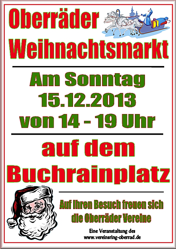 Oberräder Weihnachtsmarkt 2013 auf dem Buchrainplatz